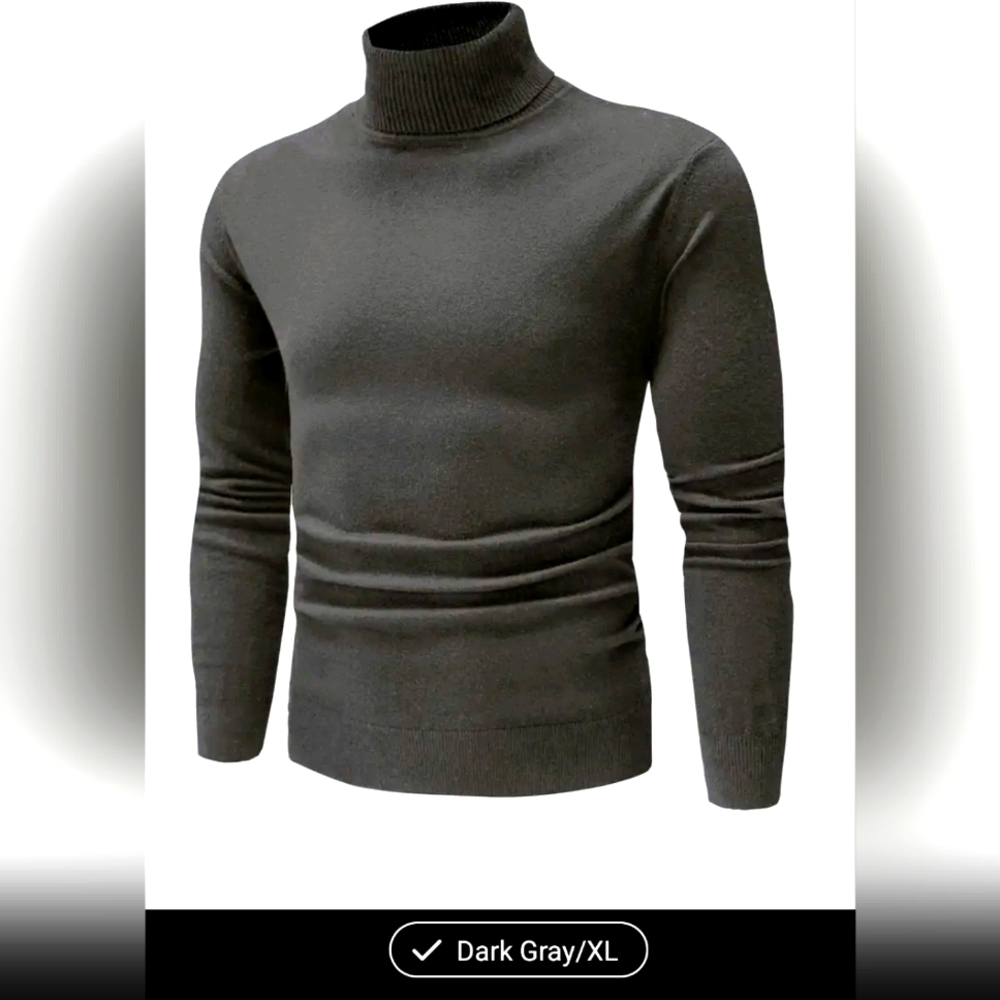 Long Sleeve Solid Turtle Neck Sweater. Classic St… - image 1